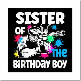 Sister Of The Birthday Boy Paintball Sport Family Matching Posters and Art